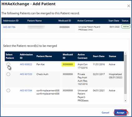 Merging Patient Records